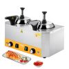 VEVOR Electric Cheese Dispenser with Pumps, 2.4x2 L Commercial Hot Fudge Warmer, Stainless Steel Heated Double Pumps Dispenser