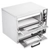 VEVOR Pizza Oven Electric, 18" Double-Deck Commercial Countertop Pizza Oven, 842 Fahrenheit Max Temp, Indoor Pizza Maker with Thermometer