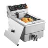 VEVOR Commercial Deep Fryer, 1500W Electric Countertop Fryer with Basket, 11.6Qt / 11L Stainless Steel Single Oil Fryer with Time & Temp Control