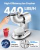 VEVOR Ice Crusher Machine, 440lbs Per Hour Electric 4 Blades Snow Cone Maker, All Stainless Steel Shaved Ice Machine with Bowl and Cover
