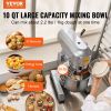 VEVOR Commercial Food Mixer, 10L Commercial Stand Mixer with 3 Adjustable Speeds, 550W Dough Mixer with Stainless Steel Bowl and 3 Mixing Attachments