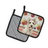 Sealyham Terrier Vegetables Pair of Pot Holders Pair 7.5x7.5 Quilted Insulated Hot Pads Decorative Kitchen Gift Made in USA