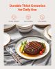 VEVOR Dinnerware Set, Service for 6 (18 PCS), Round Plates and Bowls Sets, Scratch Resistant Ceramic Dinner Ware