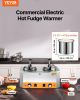 VEVOR Electric Cheese Dispenser with Pumps, 2.4x2 L Commercial Hot Fudge Warmer, Stainless Steel Heated Double Pumps Dispenser