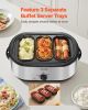 VEVOR Roaster Oven, 24QT Electric Turkey Roaster Oven, 150-450 Fahrenheit Adjustable Temp Electric Roasting Pan with 3 Bin Buffet Server