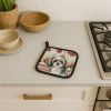 Grey and White Tibetan Spaniel Vegetables Pair of Pot Holders Pair 7.5x7.5 Quilted Insulated Hot Pads Decorative Kitchen Gift Made in USA