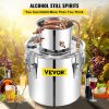 VEVOR Alcohol Still 13.2Gal/50L, Alcohol Distiller with Circulating Pump, Alcohol Still Copper Tube, Whiskey Distilling Kit with Build-In Thermometer