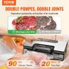 VEVOR Vacuum Sealer Machine, 90Kpa 130W Powerful Dual Pump and Dual Sealing, Dry and Moist Food Storage