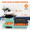 Electric Grill and Hot Pot Combo - 1600W Smokeless Korean BBQ Grill with Dual-Zone Cooking Non-Stick Surface & Adjustable Temp Control for 3-6 People