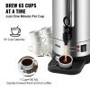VEVOR Commercial Coffee Urn, 65 Cups Stainless Steel Large Coffee Dispenser, 1500W 110V Electric Coffee Maker Urn For Quick Brewing