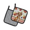 Wirehaired Pointing Griffon Vegetables Pair of Pot Holders Pair 7.5x7.5 Quilted Insulated Hot Pads Decorative Kitchen Gift Made in USA