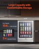 VEVOR Beverage Refrigerator Cooler, 154 Can Beverage Fridge, Mini Fridge with Glass Door, Adjustable Shelves, Digital Temperature Control