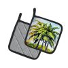 NEW Tropical Breeze Palm Trees Pair of Pot Holders Kitchen Heat Resistant Pot Holders Sets Oven Hot Pads for Cooking Baking BBQ, 7 1/2 x 7 1/2