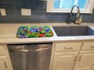 Illinois Violet in Watercolor Dish Drying Mat Absorbent Dish Drying Mat Pad for Kitchen Counter Dish Drainer Mat for Countertop, 14 x 21", Multicolor
