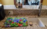 Illinois Violet in Watercolor Dish Drying Mat Absorbent Dish Drying Mat Pad for Kitchen Counter Dish Drainer Mat for Countertop, 14 x 21", Multicolor