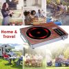 Portable Electric Single Burner Cooktop 3500W 110V, Heat-Resistant Glass Surface (Easy to Clean) with Side Handles