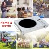 Portable Electric Single Burner Cooktop 3500W 110V, Heat-Resistant Glass Surface (Easy to Clean) with Side Handles