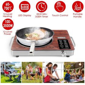 7000W Electric Double Ceramic Stove/ 3500W Electric Single Ceramic Stove Options 3 Colors Available (Color: wood, type: 3500W Single Burner)