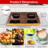 Portable Electric Double Burner 7000W, 110V Countertop Hot Plates with Smooth Heat-Resistant Glass Surface (Easy to Clean), 4 Preset Cooking Modes