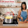 Portable Electric Single Burner Cooktop 3500W 110V, Heat-Resistant Glass Surface (Easy to Clean) with Side Handles