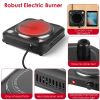 1000W Electric Infrared Single Burner Portable Heating Hot Plate Stove Countertop RV Hotplate with 7.5' Glass Cooktop Stepless Temperature Adjustments